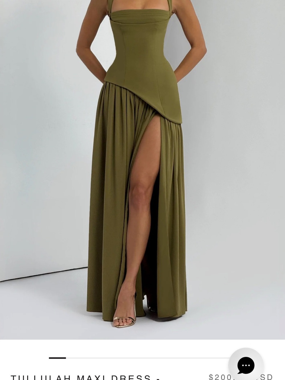 Tullulah Olive Green Maxi Dress